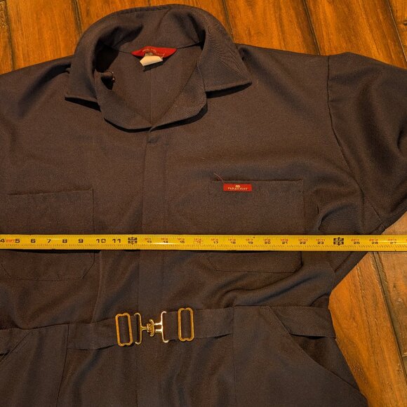 Vintage Para Suit Coveralls Navy Long-Sleeve Belted Men's Size 52 Regular - Picture 12 of 15